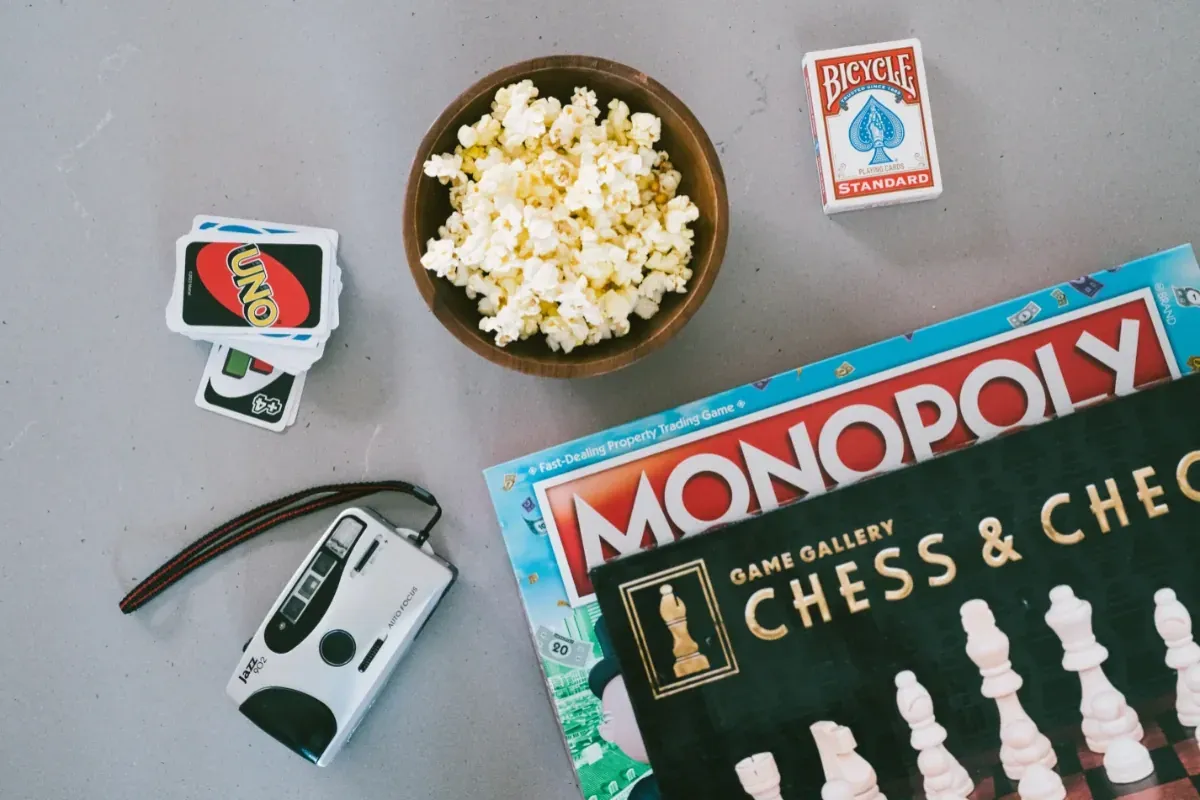 Board games available at the front desk